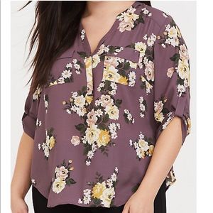 Purple floral blouse by Torrid